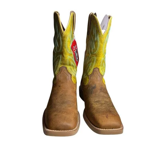 JUSTIN Boots Mens 8.5 Canter Clay Brown Wide 11” Wide Square Toe Western SE7515