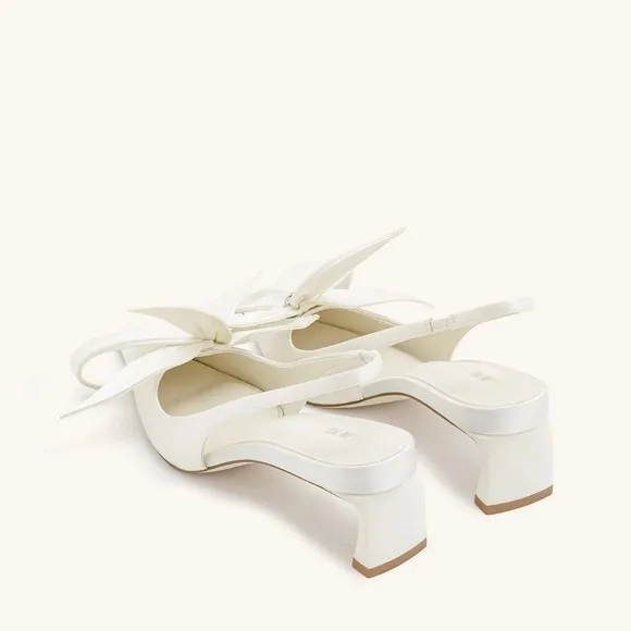 JW PEI Queena Floral Appliqué Slingback Pump Heels