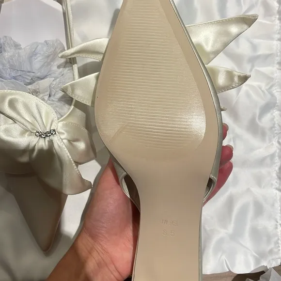 JW PEI Queena Floral Appliqué Slingback Pump Heels