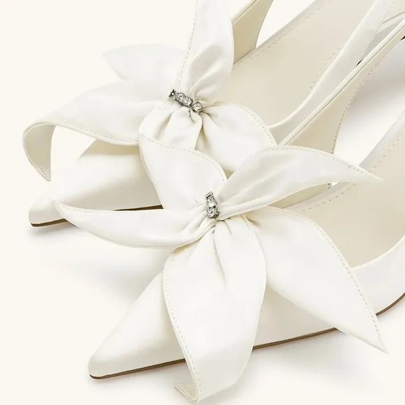 JW PEI Queena Floral Appliqué Slingback Pump Heels