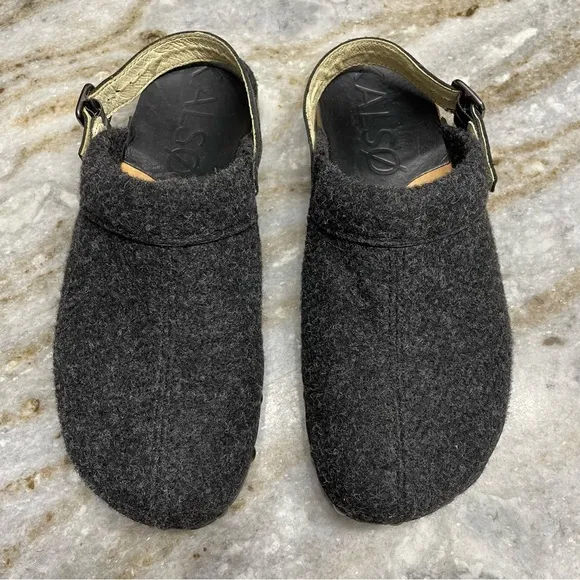 KALSO Earth Shanti Wool &amp; Wood Negative Heel Clogs / Mules