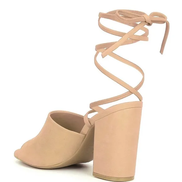 Kat-Kall Ankle Wrap Block Heel Mules