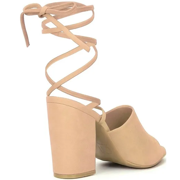 Kat-Kall Ankle Wrap Block Heel Mules
