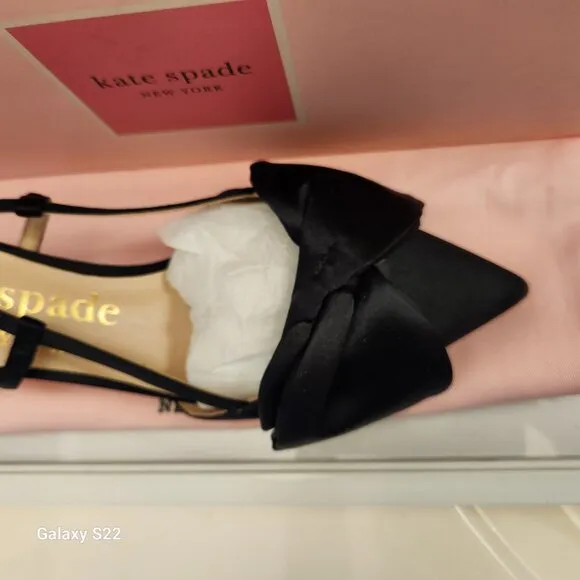 Kate Spade &quot;Marseille&quot; Satin Lux Black Kitten heels. NIB. Size: various