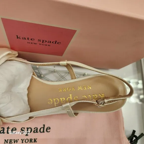 Kate Spade &quot;Marseille&quot; Satin Lux Ivory Kitten heels. NIB. Size: Various