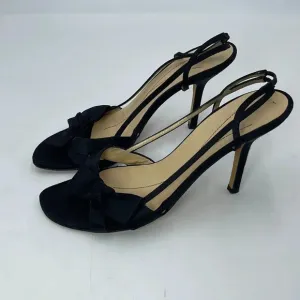KATE SPADE BLACK SATIN  SLINGBACK  BOW HEELS Women's Shoes