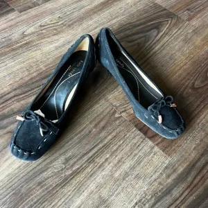 kate spade Black Suede Kitten Heels