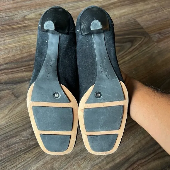 kate spade Black Suede Kitten Heels