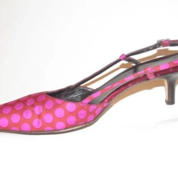 Kate Spade Fuchsia Polka Dots Over Brown Silk