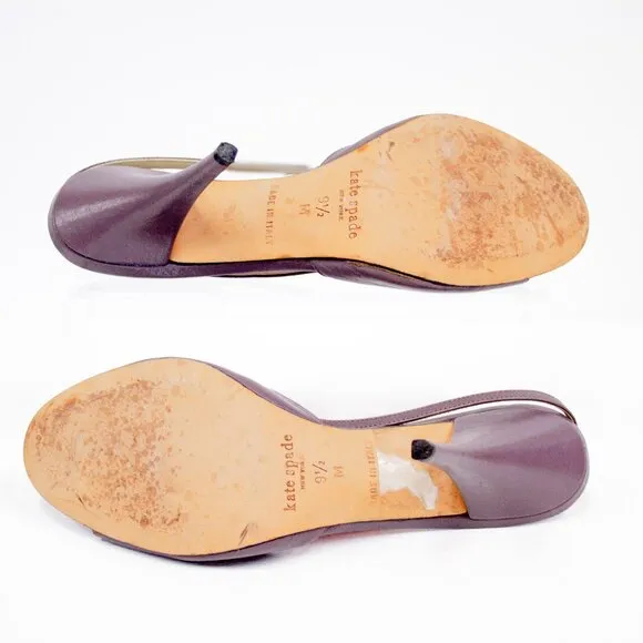 Kate Spade Hattie Leather Women's Slingback Heels Open Toe Amethyst/Kid Size 9.5