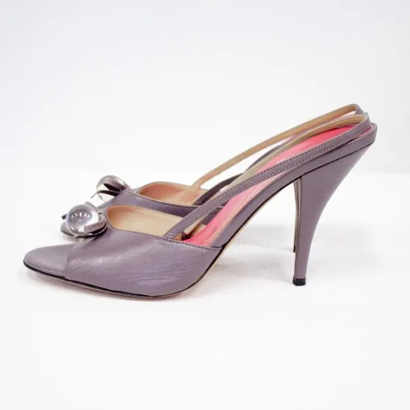 Kate Spade Hattie Leather Women's Slingback Heels Open Toe Amethyst/Kid Size 9.5