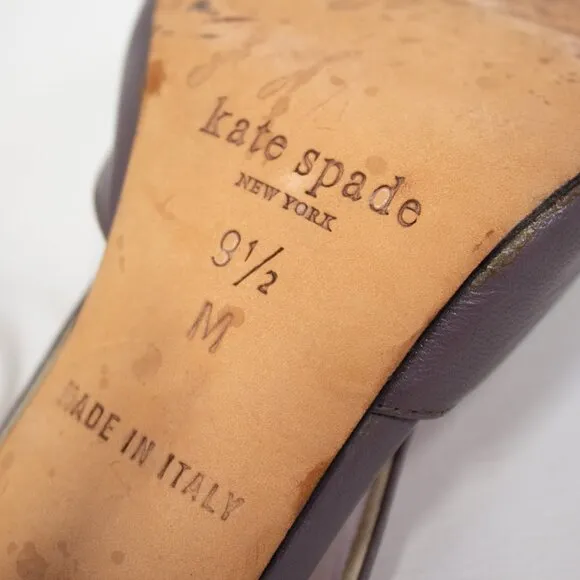 Kate Spade Hattie Leather Women's Slingback Heels Open Toe Amethyst/Kid Size 9.5