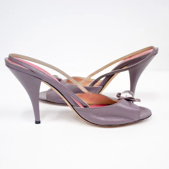 Kate Spade Hattie Leather Women's Slingback Heels Open Toe Amethyst/Kid Size 9.5