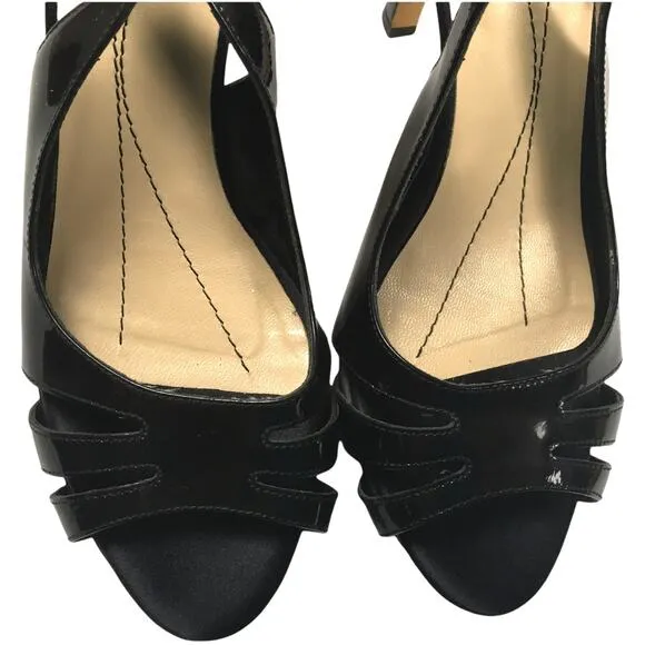 Kate Spade Heels Slingback Black Open Toe Stiletto Women's 9 High Heel Shoe