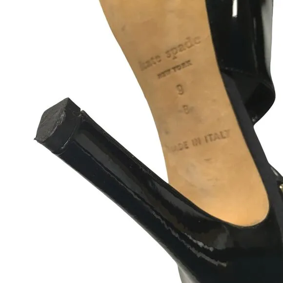 Kate Spade Heels Slingback Black Open Toe Stiletto Women's 9 High Heel Shoe