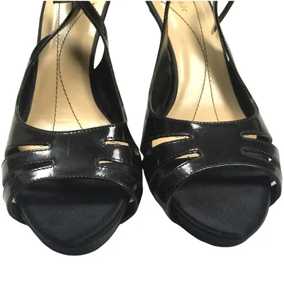 Kate Spade Heels Slingback Black Open Toe Stiletto Women's 9 High Heel Shoe