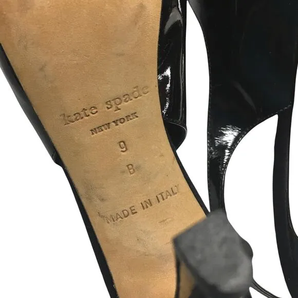 Kate Spade Heels Slingback Black Open Toe Stiletto Women's 9 High Heel Shoe