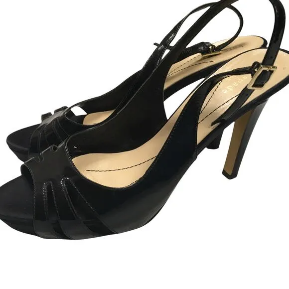 Kate Spade Heels Slingback Black Open Toe Stiletto Women's 9 High Heel Shoe