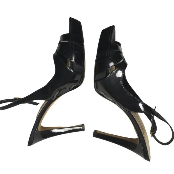 Kate Spade Heels Slingback Black Open Toe Stiletto Women's 9 High Heel Shoe