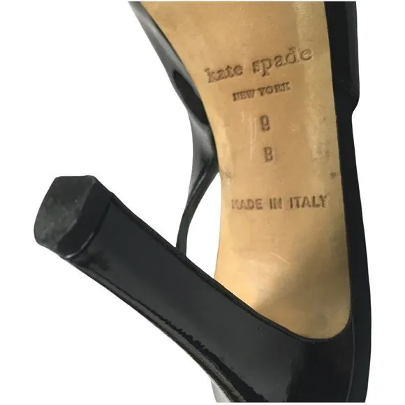 Kate Spade Heels Slingback Black Open Toe Stiletto Women's 9 High Heel Shoe