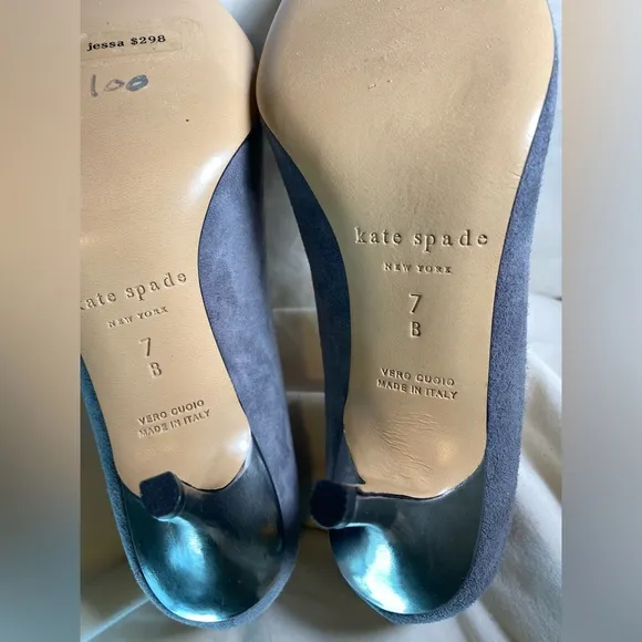 Kate Spade Jessa - Grey Suede w/Metallic Silver heel - NWOB
