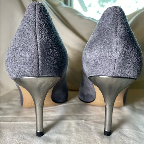 Kate Spade Jessa - Grey Suede w/Metallic Silver heel - NWOB