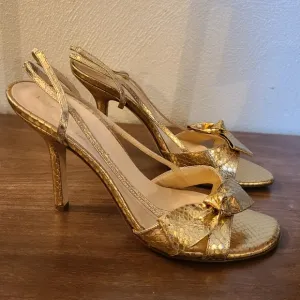 Kate Spade Lover Gold Snakeskin Stiletto Heels Size 8