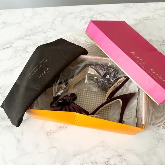 Kate Spade Napa Leather People Metallic Colby Slingnack Heels Women’s Size 8 NEW