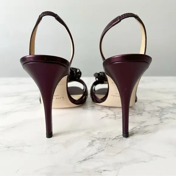 Kate Spade Napa Leather People Metallic Colby Slingnack Heels Women’s Size 8 NEW