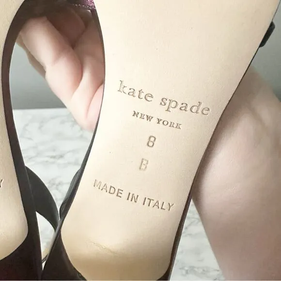 Kate Spade Napa Leather People Metallic Colby Slingnack Heels Women’s Size 8 NEW