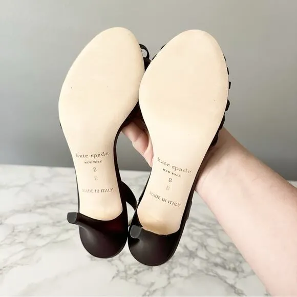 Kate Spade Napa Leather People Metallic Colby Slingnack Heels Women’s Size 8 NEW