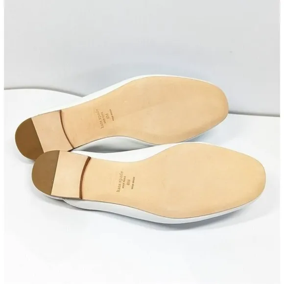 Kate Spade New York Women's Laura White Square Toe Flat Mules Size 8 (MSRP $198)