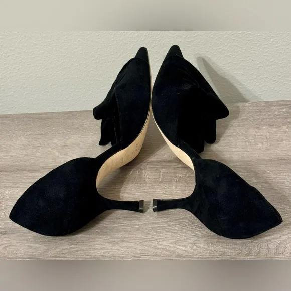 Kate Spade SHAYNA Black Suede Heels Size-9.5M New York.