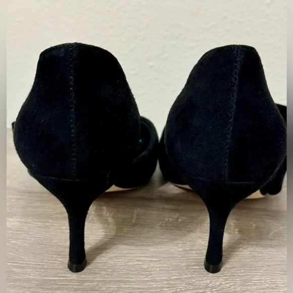 Kate Spade SHAYNA Black Suede Heels Size-9.5M New York.