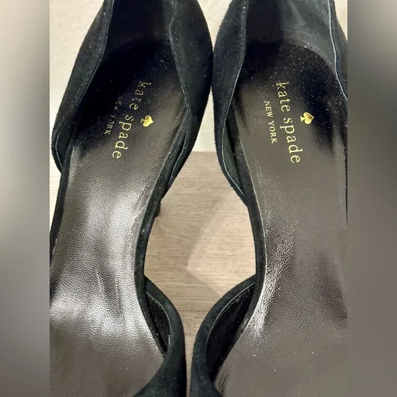 Kate Spade SHAYNA Black Suede Heels Size-9.5M New York.