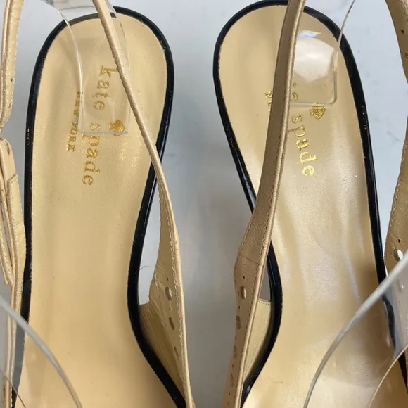 Kate Spade Two-toned Monica Slingback Heels 8.5 Patent Leather Preppy Office