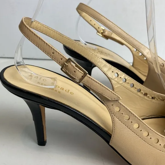 Kate Spade Two-toned Monica Slingback Heels 8.5 Patent Leather Preppy Office