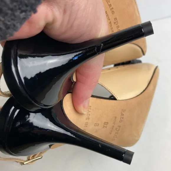 Kate Spade Two-toned Monica Slingback Heels 8.5 Patent Leather Preppy Office