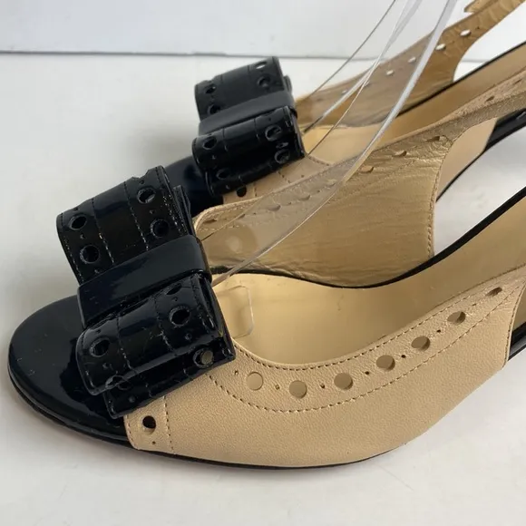Kate Spade Two-toned Monica Slingback Heels 8.5 Patent Leather Preppy Office