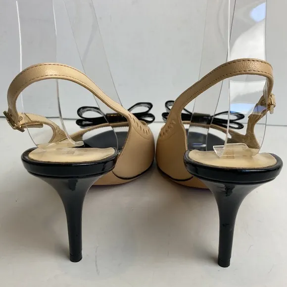 Kate Spade Two-toned Monica Slingback Heels 8.5 Patent Leather Preppy Office