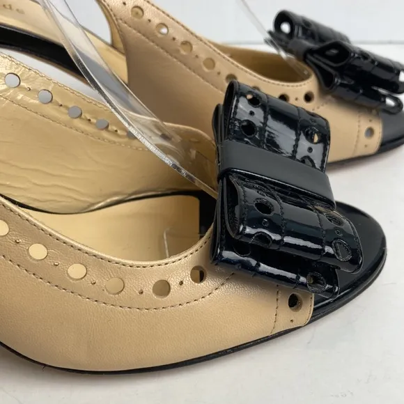 Kate Spade Two-toned Monica Slingback Heels 8.5 Patent Leather Preppy Office