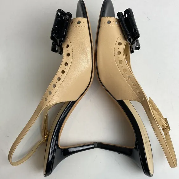 Kate Spade Two-toned Monica Slingback Heels 8.5 Patent Leather Preppy Office