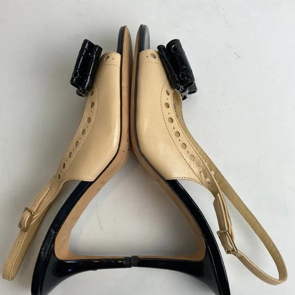 Kate Spade Two-toned Monica Slingback Heels 8.5 Patent Leather Preppy Office