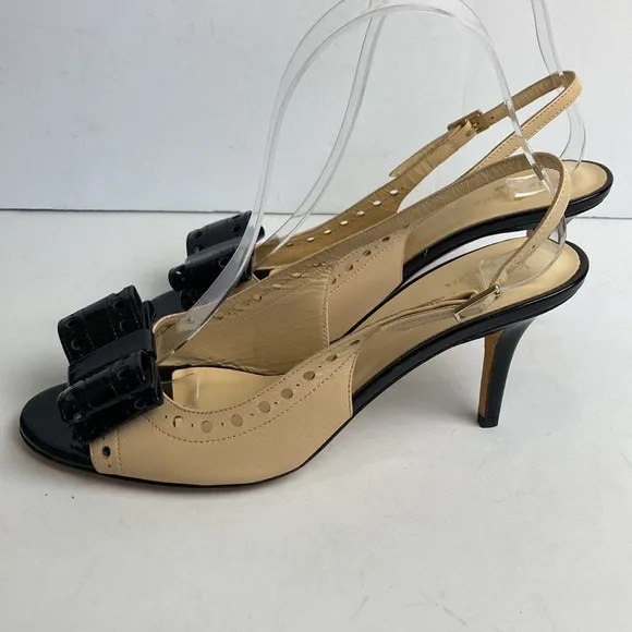 Kate Spade Two-toned Monica Slingback Heels 8.5 Patent Leather Preppy Office