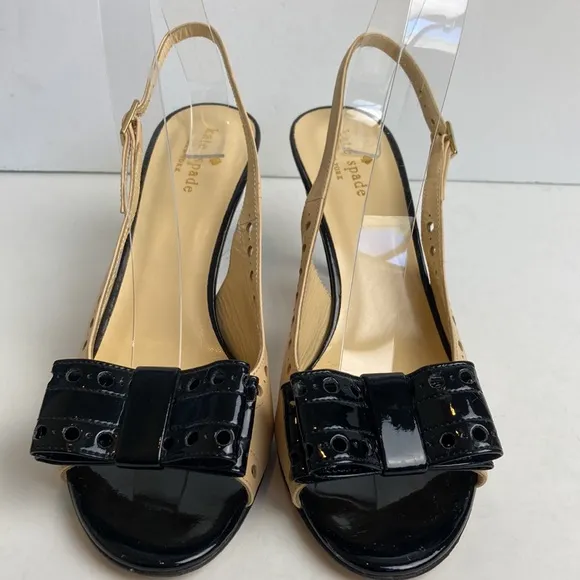Kate Spade Two-toned Monica Slingback Heels 8.5 Patent Leather Preppy Office