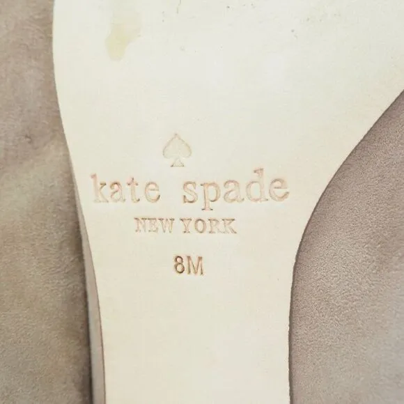 Kate Spade Dale Suede Pointed Toe Low Heel Pumps Cashmere Kid Beige Women's 8M