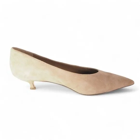 Kate Spade Dale Suede Pointed Toe Low Heel Pumps Cashmere Kid Beige Women's 8M