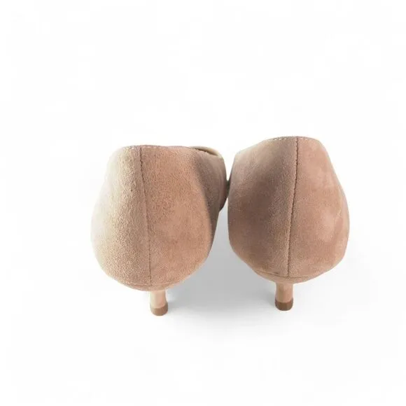 Kate Spade Dale Suede Pointed Toe Low Heel Pumps Cashmere Kid Beige Women's 8M