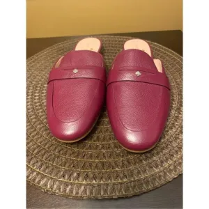 ♠️Kate Spade Caelyn 2 Pebbled Leather Flat Loafer Mules Blackberry Preserves Siz