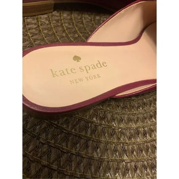 ♠️Kate Spade Caelyn 2 Pebbled Leather Flat Loafer Mules Blackberry Preserves Siz